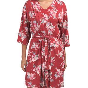 Flora Nikrooz 3PC Robe Set Shorts Top Loungewear Size Large New Tags